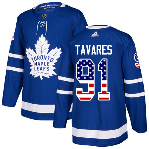 Adidas Maple Leafs #91 John Tavares Blue Home Authentic USA Flag Stitched NHL Jersey Adidas Maple Leafs #91 John Tavares Blue Home Authentic USA Flag Stitched NHL Jersey