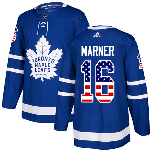 Adidas Maple Leafs #16 Mitchell Marner Blue Home Authentic USA Flag Stitched NHL Jersey Adidas Maple Leafs #16 Mitchell Marner Blue Home Authentic USA Flag Stitched NHL Jersey