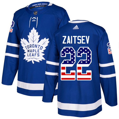 Adidas Maple Leafs #22 Nikita Zaitsev Blue Home Authentic USA Flag Stitched NHL Jersey Adidas Maple Leafs #22 Nikita Zaitsev Blue Home Authentic USA Flag Stitched NHL Jersey