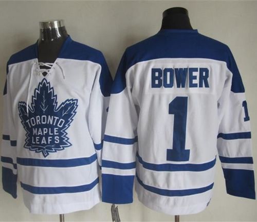 Maple Leafs #1 Johnny Bower White CCM Throwback Winter Classic Stitched NHL Jersey Maple Leafs #1 Johnny Bower White CCM Throwback Winter Classic Stitched NHL Jersey