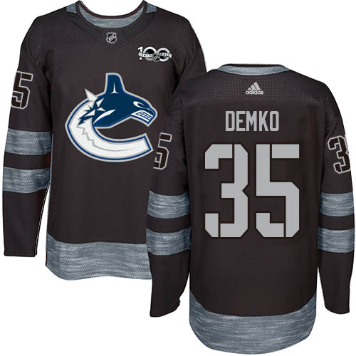 Adidas Canucks #35 Thatcher Demko Black 1917-2017 100th Anniversary Stitched NHL Jersey