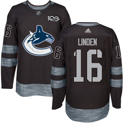 Adidas Canucks #16 Trevor Linden Black 1917-2017 100th Anniversary Stitched NHL Jersey Adidas Canucks #16 Trevor Linden Black 1917-2017 100th Anniversary Stitched NHL Jersey
