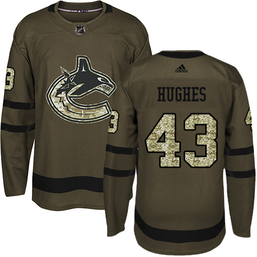 Adidas Canucks #43 Quinn Hughes Green Salute to Service Stitched NHL Jersey Adidas Canucks #43 Quinn Hughes Green Salute to Service Stitched NHL Jersey