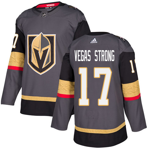 Adidas Golden Knights #17 Vegas Strong Grey Home Authentic Stitched NHL Jersey Adidas Golden Knights #17 Vegas Strong Grey Home Authentic Stitched NHL Jersey