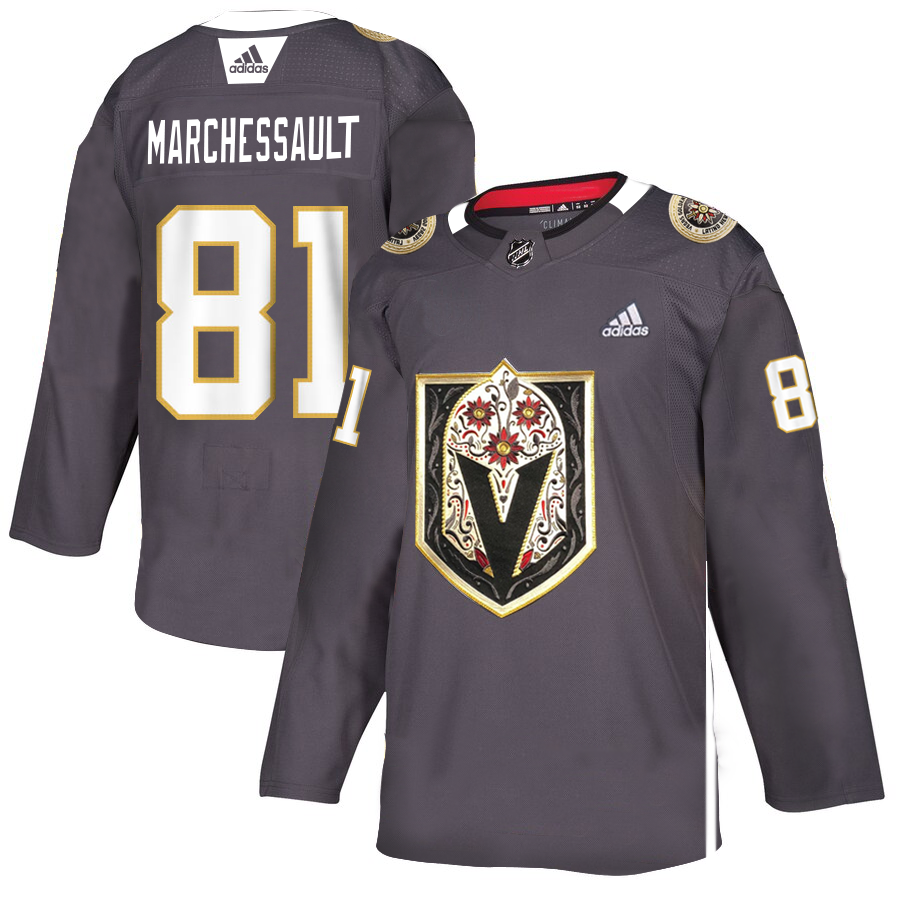 Vegas Golden Knights #81 Jonathan Marchessault Men's Grey Adidas Latino Heritage Night Stitched NHL Jersey