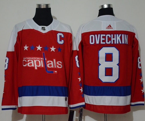 Adidas Capitals #8 Alex Ovechkin Red Alternate Authentic Stitched NHL Jersey Adidas Capitals #8 Alex Ovechkin Red Alternate Authentic Stitched NHL Jersey
