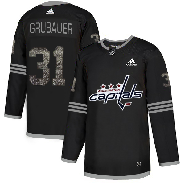 Adidas Capitals #31 Philipp Grubauer Black_1 Authentic Classic Stitched NHL Jersey Adidas Capitals #31 Philipp Grubauer Black_1 Authentic Classic Stitched NHL Jersey