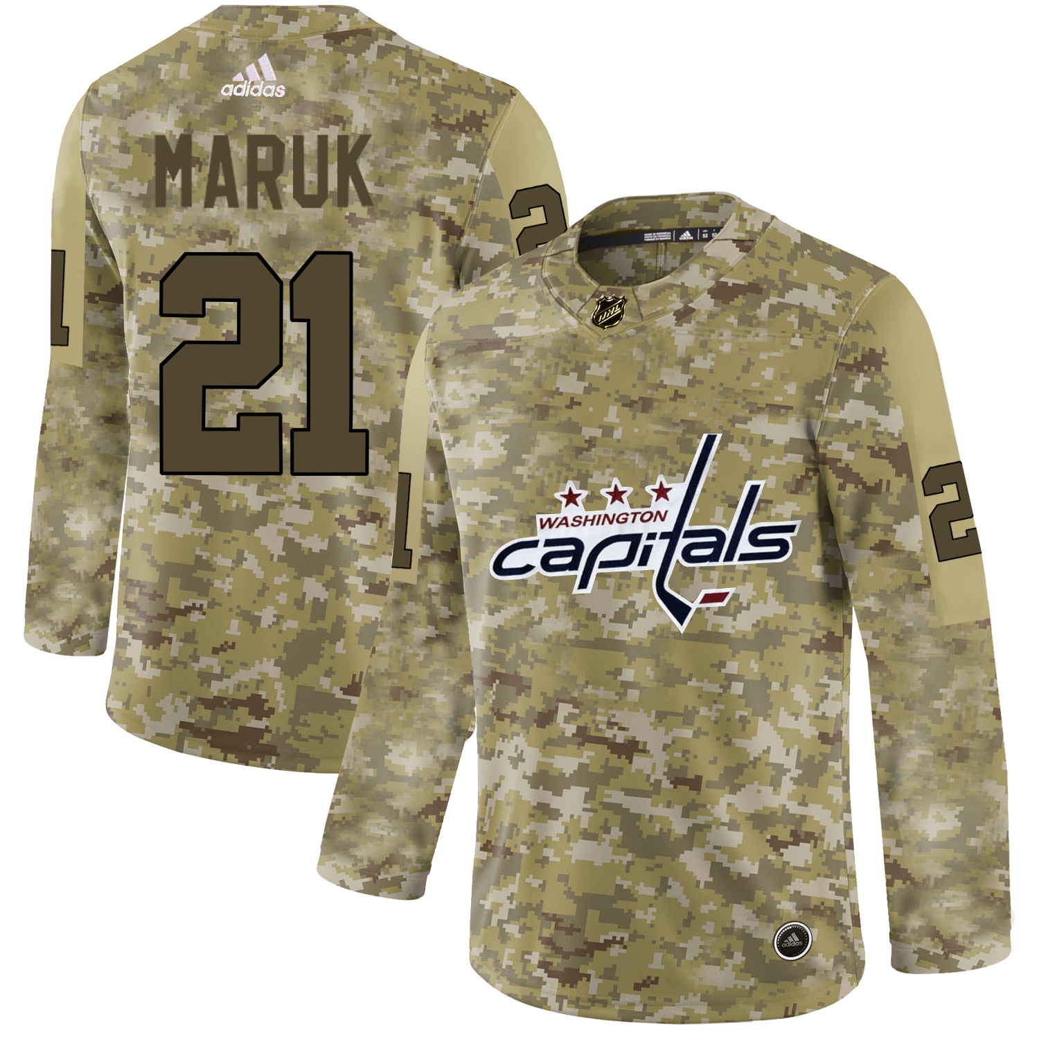 Adidas Capitals #21 Dennis Maruk Camo Authentic Stitched NHL Jersey Adidas Capitals #21 Dennis Maruk Camo Authentic Stitched NHL Jersey
