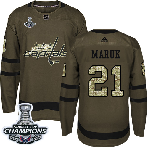 Adidas Capitals #21 Dennis Maruk Green Salute to Service Stanley Cup Final Champions Stitched NHL Jersey Adidas Capitals #21 Dennis Maruk Green Salute to Service Stanley Cup Final Champions Stitched NHL Jersey
