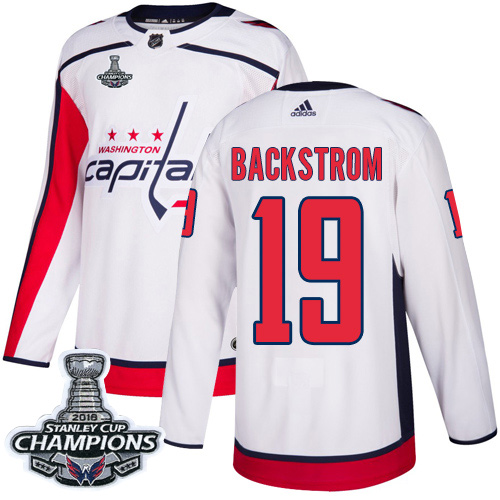 Adidas Capitals #19 Nicklas Backstrom White Road Authentic Stanley Cup Final Champions Stitched NHL Jersey Adidas Capitals #19 Nicklas Backstrom White Road Authentic Stanley Cup Final Champions Stitched NHL Jersey