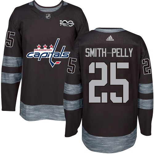 Adidas Capitals #25 Devante Smith-Pelly Black 1917-2017 100th Anniversary Stitched NHL Jersey Adidas Capitals #25 Devante Smith-Pelly Black 1917-2017 100th Anniversary Stitched NHL Jersey