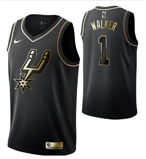 Men's San Antonio Spurs Custom Black Golden NBA Edition Swingman Stitched Jersey