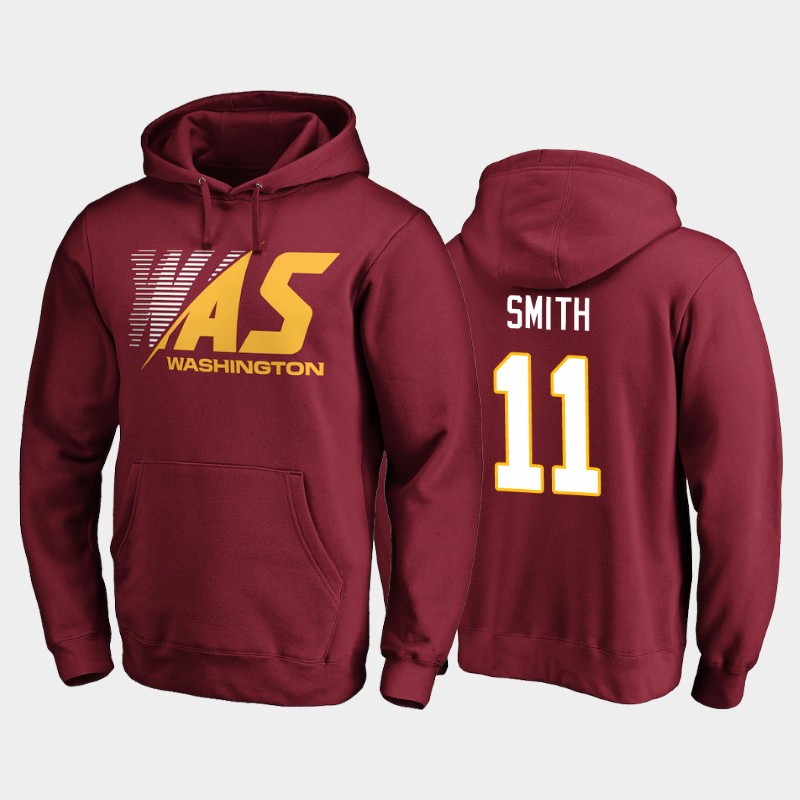 Men's Washington Football Team #11 Alex Smith 2020 NFL Burgundy Stealth Scanner Pullover Hoodie