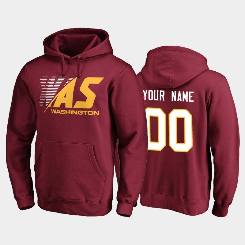 Men's Washington Football Team ACTIVE PLAYER Custom 2020 NFL Burgundy Stealth Scanner Pullover Hoodie