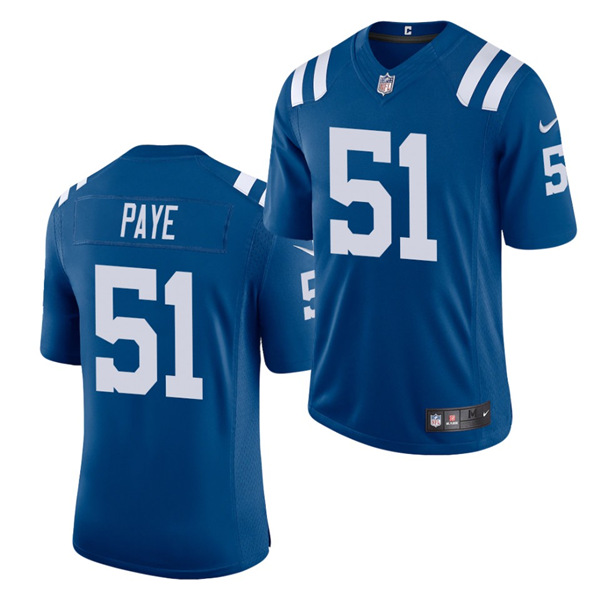 Men's Indianapolis Colts #51 Kwity Paye Blue NFL 2021 Draft Vapor Untouchable Limited Stitched Jersey Men's Indianapolis Colts #51 Kwity Paye Blue NFL 2021 Draft Vapor Untouchable Limited Stitched Jersey