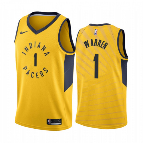 Men's Indiana Pacers #1 T.J. Warren Yellow NBA Stitched Jersey Men's Indiana Pacers #1 T.J. Warren Yellow NBA Stitched Jersey