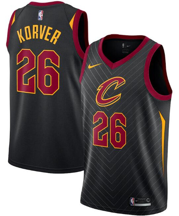 Men's Cleveland Cavaliers Black #26 Kyle Korver Statement Edition Swingman Stitched Jersey Men's Cleveland Cavaliers Black #26 Kyle Korver Statement Edition Swingman Stitched Jersey