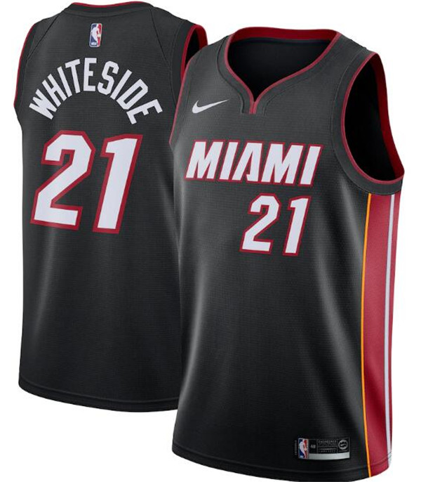 Men's Miami Heat Black #21 Hassan Whiteside Icon Edition Swingman Stitched Jersey Men's Miami Heat Black #21 Hassan Whiteside Icon Edition Swingman Stitched Jersey