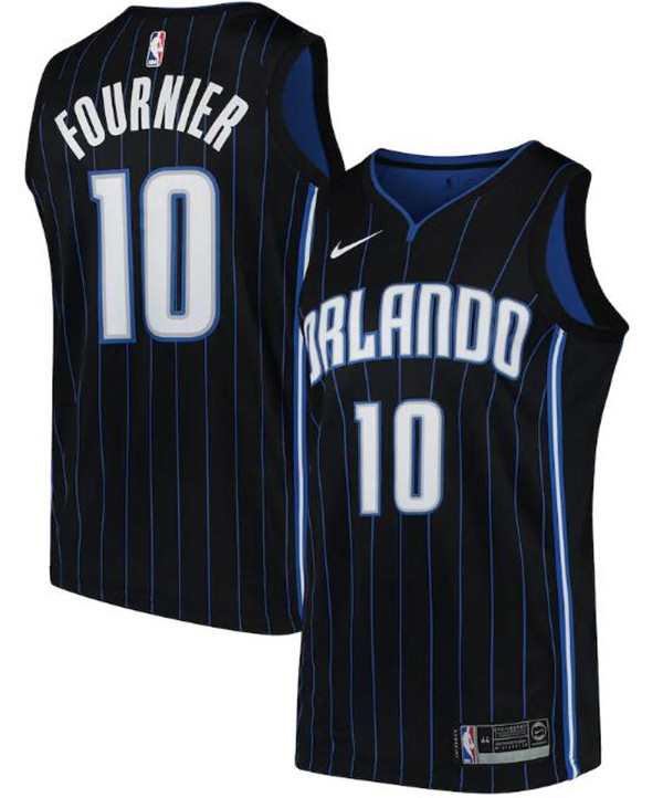 Men's Orlando Magic Black #10 Evan Fournie Icon Edition Stitched Swingman Jersey