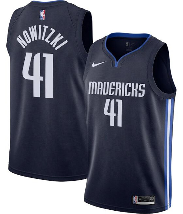 Men's Dallas Mavericks #41 Dirk Nowitzki Navy NBA Statement Edition Stitched Jersey Men's Dallas Mavericks #41 Dirk Nowitzki Navy NBA Statement Edition Stitched Jersey