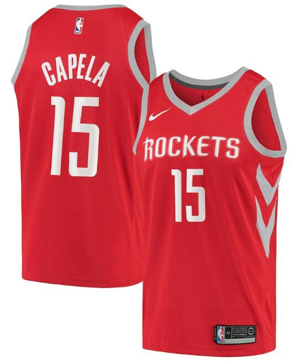 Men's Houston Rockets #15 Clint Capela Red NBA Icon Edition Stitched Jersey Men's Houston Rockets #15 Clint Capela Red NBA Icon Edition Stitched Jersey