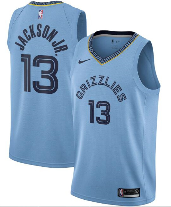 Men's Memphis Grizzlies #13 Jaren Jackson Jr. Light Blue NBA Statement Edition Stitched Jersey Men's Memphis Grizzlies #13 Jaren Jackson Jr. Light Blue NBA Statement Edition Stitched Jersey