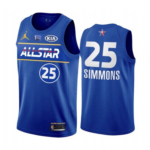 Men's 2021 All-Star 76ers #25 Ben Simmons Blue Eastern Conference Stitched NBA Jersey Men's 2021 All-Star 76ers #25 Ben Simmons Blue Eastern Conference Stitched NBA Jersey