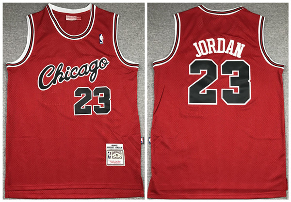 Men's Chicago Bulls #23 Michael Jordan 1984-85 Red NBA Throwback Stitched Jersey Men's Chicago Bulls #23 Michael Jordan 1984-85 Red NBA Throwback Stitched Jersey