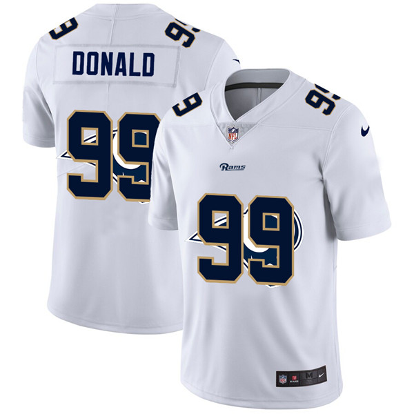 Men's Los Angeles Rams #99 Aaron Donald White NFL Stitched Jersey Men's Los Angeles Rams #99 Aaron Donald White NFL Stitched Jersey