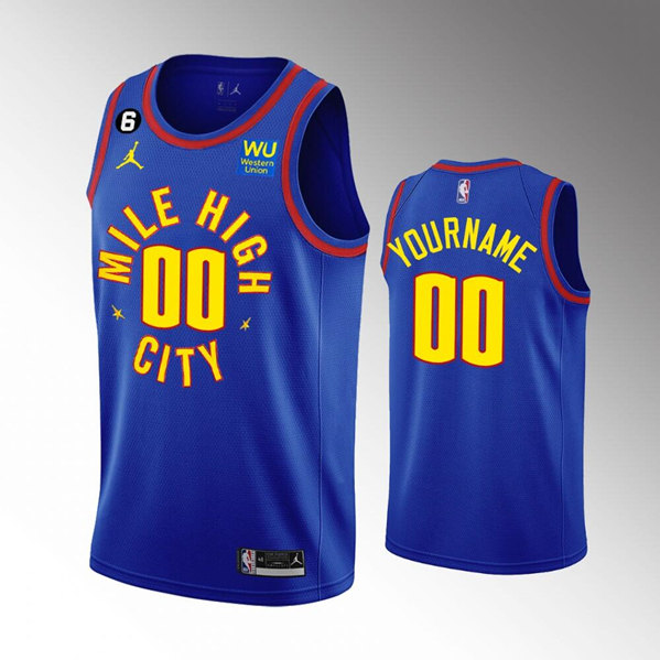 Men's Denver Nuggets Active Custom Blue Memorial Patch 2022-23 Statement Edition Stitched Jersey Men's Denver Nuggets Active Custom Blue Memorial Patch 2022-23 Statement Edition Stitched Jersey