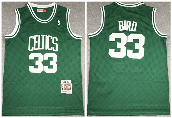 Men's Boston Celtics #33 Larry Bird 1985-86 Green NBA Throwback Stitched Jersey Men's Boston Celtics #33 Larry Bird 1985-86 Green NBA Throwback Stitched Jersey