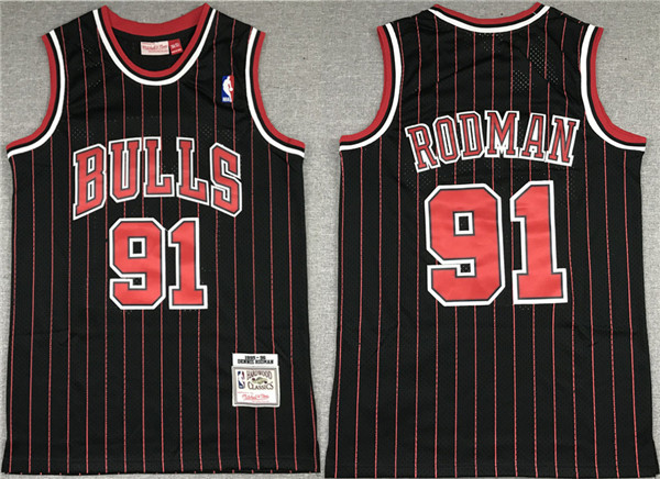 Men's Chicago Bulls #91 Dennis Rodman Black Stitched Jersey Men's Chicago Bulls #91 Dennis Rodman Black Stitched Jersey