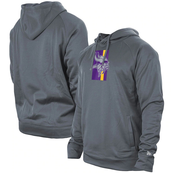 Men's Minnesota Vikings Gray New Era Training Camp Raglan Pullover Hoodie Men's Minnesota Vikings Gray New Era Training Camp Raglan Pullover Hoodie