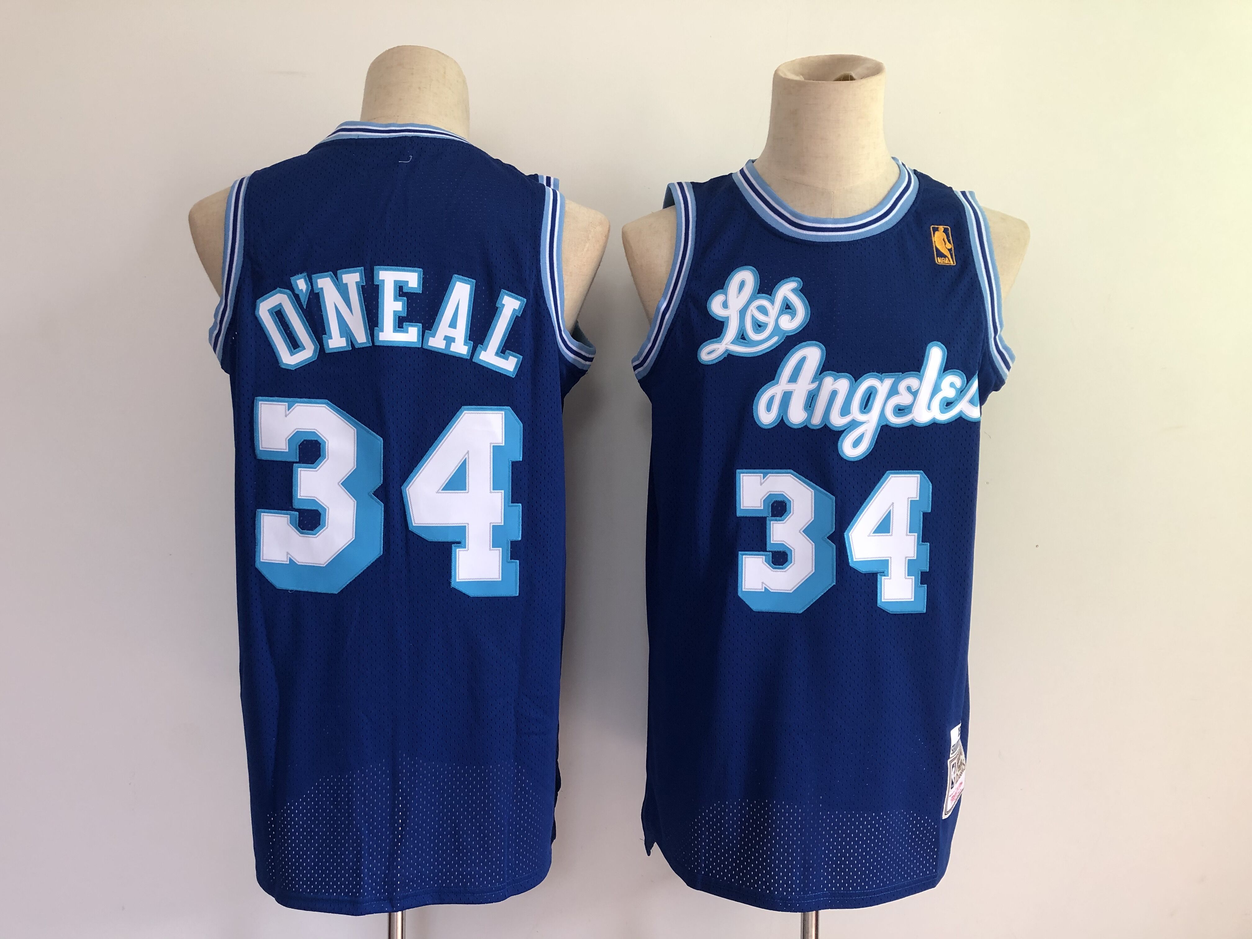 Lakers #34 Shaquille O'Neal Blue Throwback Stitched NBA Jersey Lakers #34 Shaquille O'Neal Blue Throwback Stitched NBA Jersey