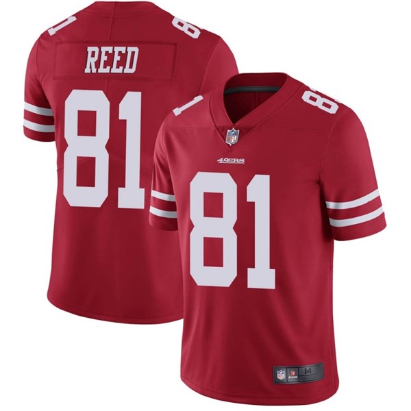 Men's San Francisco 49ers #81 Jordan Reed Red NFL Vapor Untouchable Limited Stitched Jersey Men's San Francisco 49ers #81 Jordan Reed Red NFL Vapor Untouchable Limited Stitched Jersey