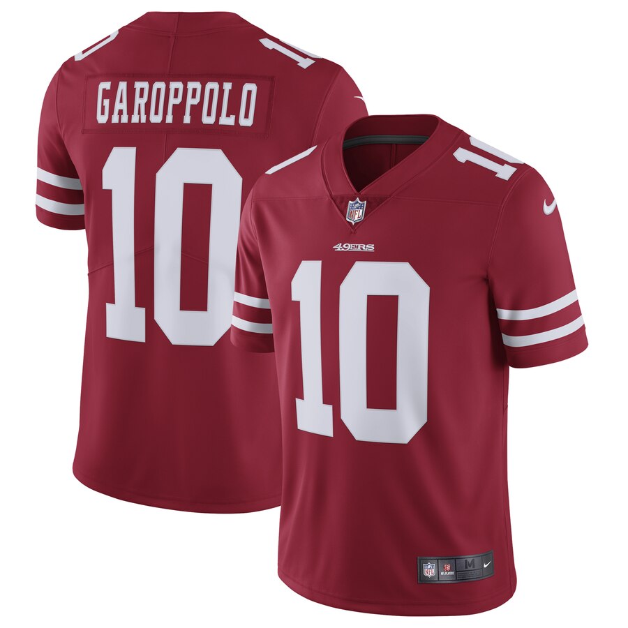 Men's Nike San Francisco 49ers #10 Jimmy Garoppolo Red Vapor Untouchable Limited Stitched NFL Jerse Men's Nike San Francisco 49ers #10 Jimmy Garoppolo Red Vapor Untouchable Limited Stitched NFL Jerse