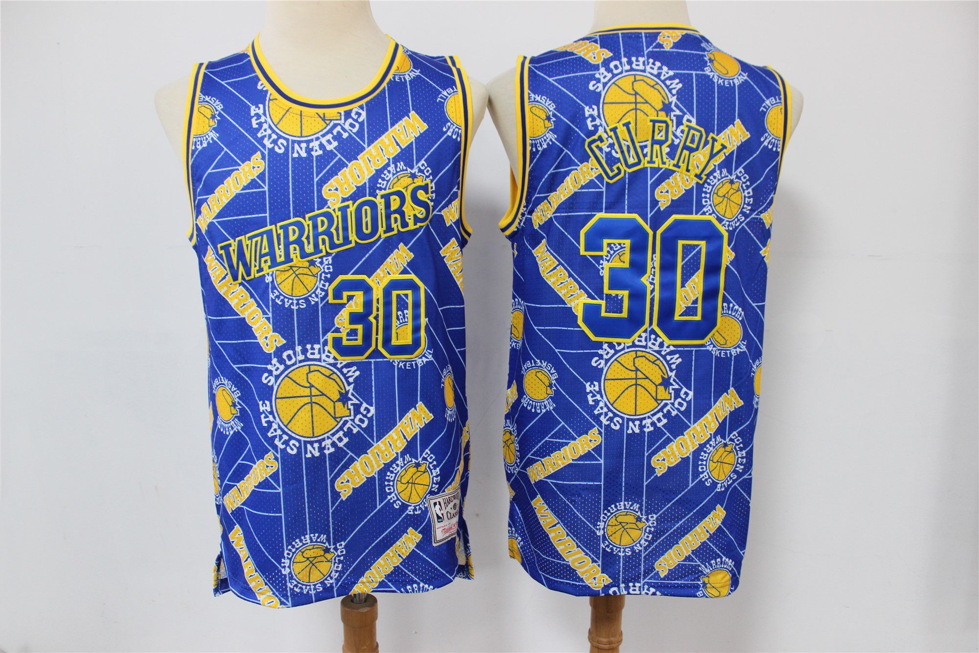 Men's Golden State Warriors #30 Stephen Curry Blue NBA Tear Up Pack Hardwood Classics Swingman Stitched Jersey Men's Golden State Warriors #30 Stephen Curry Blue NBA Tear Up Pack Hardwood Classics Swingman Stitched Jersey