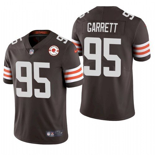 Men's Cleveland Browns #95 Myles Garrett 2021 Brown NFL 75th Anniversary Vapor Untouchable Limited Stitched Jersey Men's Cleveland Browns #95 Myles Garrett 2021 Brown NFL 75th Anniversary Vapor Untouchable Limited Stitched Jersey