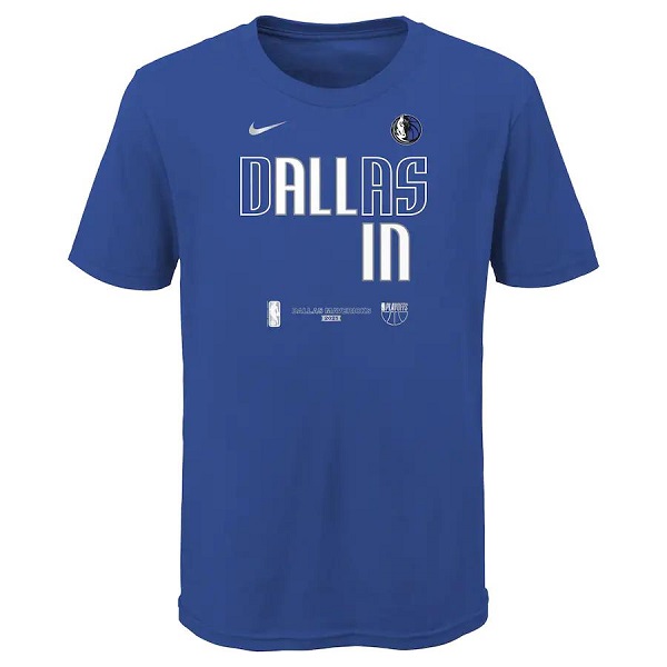 Men's Dallas Mavericks 2021 Blue Playoff Bound Dunk T-Shirt Men's Dallas Mavericks 2021 Blue Playoff Bound Dunk T-Shirt