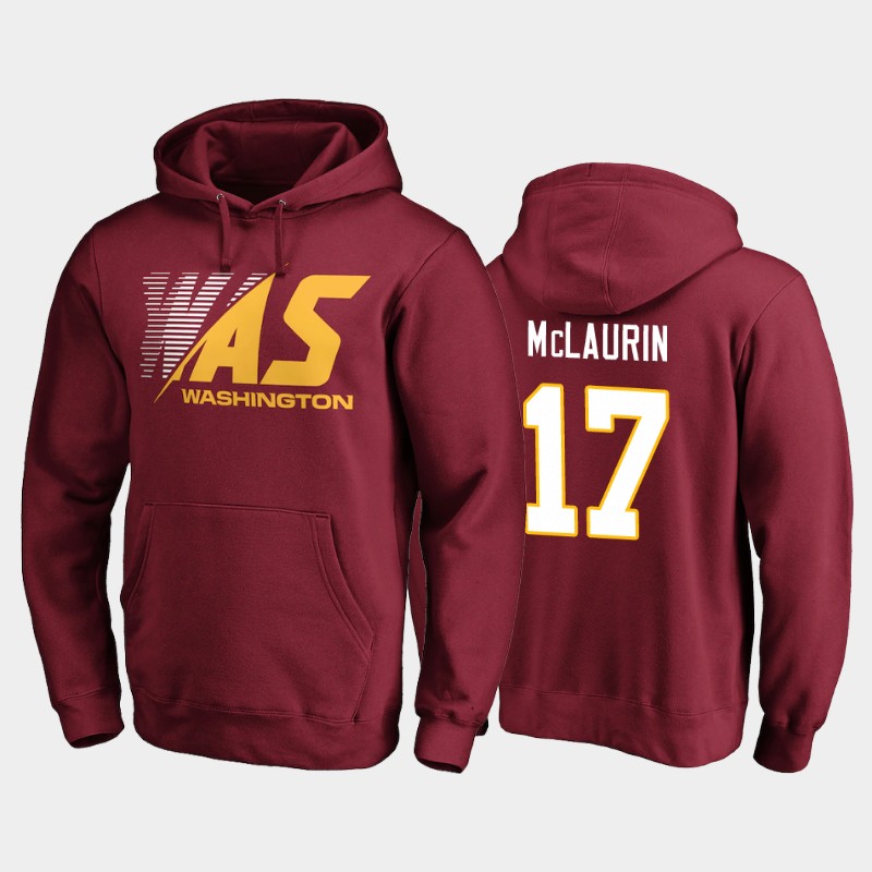 Men's Washington Football Team #17 Terry McLaurin 2020 NFL Burgundy Stealth Scanner Pullover Hoodie
