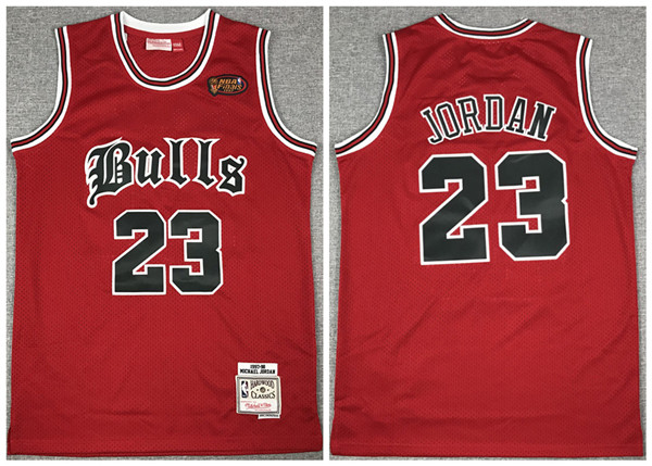 Men's Chicago Bulls #23 Michael Jordan 1997-98 Red NBA Throwback Stitched Jersey Men's Chicago Bulls #23 Michael Jordan 1997-98 Red NBA Throwback Stitched Jersey