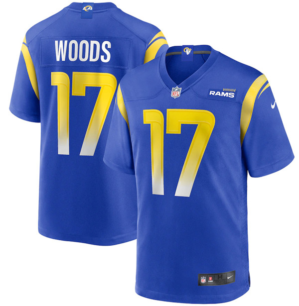 Men's Los Angeles Rams #17 Robert Woods NFL 2020 Royal Game Stitched Jersey Men's Los Angeles Rams #17 Robert Woods NFL 2020 Royal Game Stitched Jersey