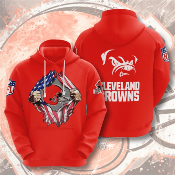 Youth Cleveland Browns Orange NFL 3D Trending T-Shirt Hoodie