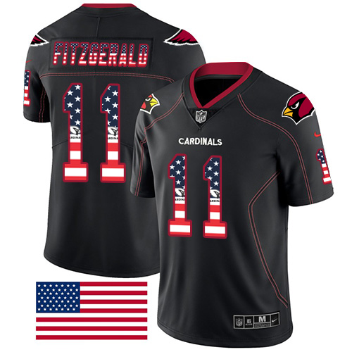 Nike Cardinals #11 Larry Fitzgerald Black Men's Stitched NFL Limited Rush USA Flag Jersey Nike Cardinals #11 Larry Fitzgerald Black Men's Stitched NFL Limited Rush USA Flag Jersey