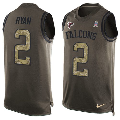 Nike Falcons #2 Matt Ryan Green Men's Stitched NFL Limited Salute To Service Tank Top Jersey Nike Falcons #2 Matt Ryan Green Men's Stitched NFL Limited Salute To Service Tank Top Jersey