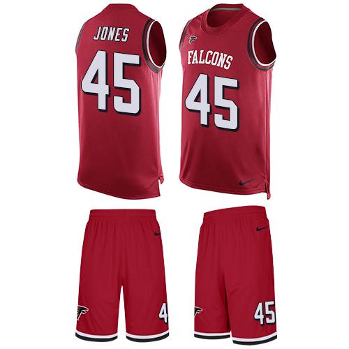 Nike Falcons #45 Deion Jones Red Team Color Men's Stitched NFL Limited Tank Top Suit Jersey Nike Falcons #45 Deion Jones Red Team Color Men's Stitched NFL Limited Tank Top Suit Jersey