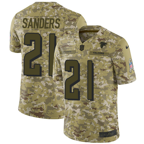 Nike Falcons #21 Deion Sanders Camo Men's Stitched NFL Limited 2018 Salute To Service Jersey Nike Falcons #21 Deion Sanders Camo Men's Stitched NFL Limited 2018 Salute To Service Jersey