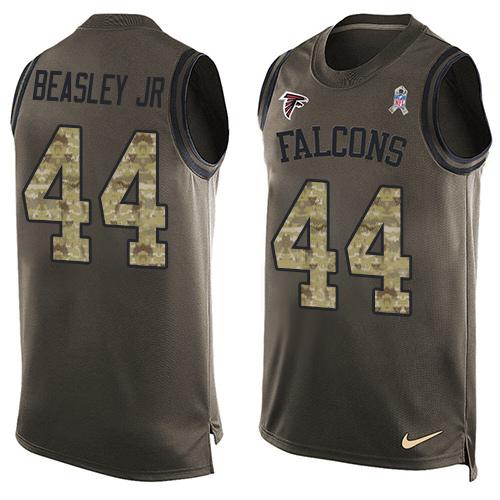 Nike Falcons #44 Vic Beasley Jr Green Men's Stitched NFL Limited Salute To Service Tank Top Jersey Nike Falcons #44 Vic Beasley Jr Green Men's Stitched NFL Limited Salute To Service Tank Top Jersey