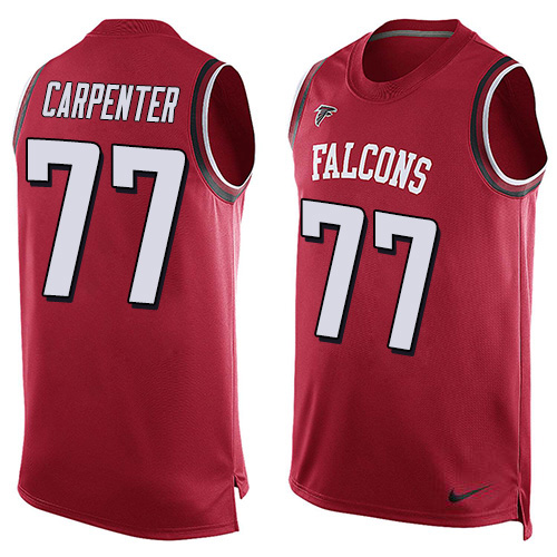 Nike Falcons #77 James Carpenter Red Team Color Men's Stitched NFL Limited Tank Top Jersey Nike Falcons #77 James Carpenter Red Team Color Men's Stitched NFL Limited Tank Top Jersey