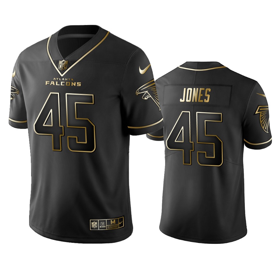 Falcons #45 Deion Jones Men's Stitched NFL Vapor Untouchable Limited Black Golden Jersey Falcons #45 Deion Jones Men's Stitched NFL Vapor Untouchable Limited Black Golden Jersey